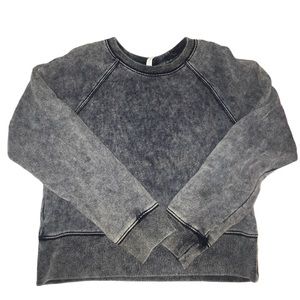 Worn material cropped sweater